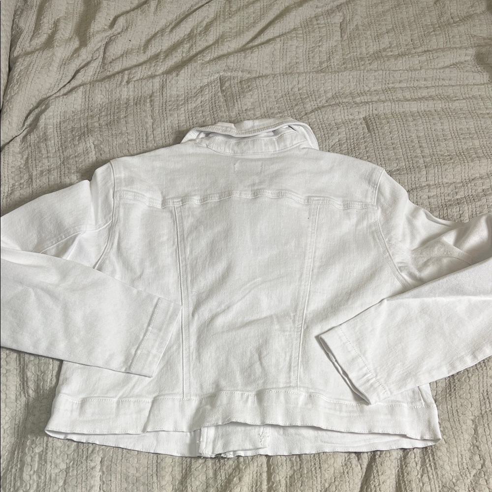 NWT Steve Madden white denim moto jacket L - Picture 4 of 14